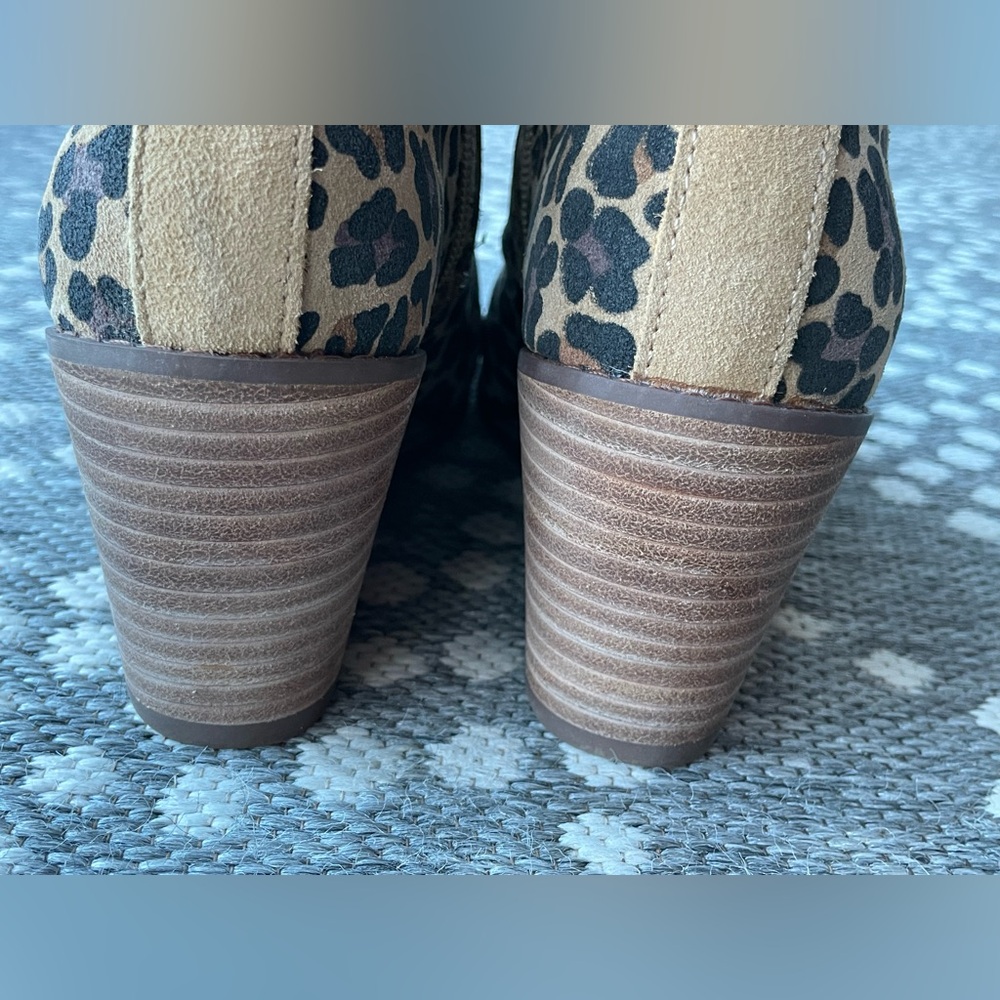 TOMS Sadie Leopard Print Wedge Ankle Boots Womens Sz 7.5 zip up shoes animal - Picture 8 of 14